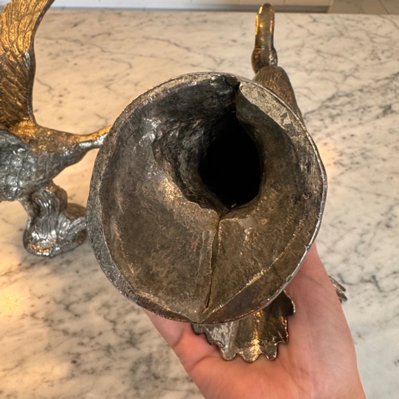 Vintage pair silver plated mallard duck figurines in flight. 1970s Italian - Picture 5 of 13